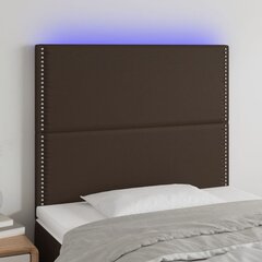 vidaXL LED-voodipeats, pruun, 90x5x118/128 cm, kunstnahk цена и информация | Кровати | kaup24.ee