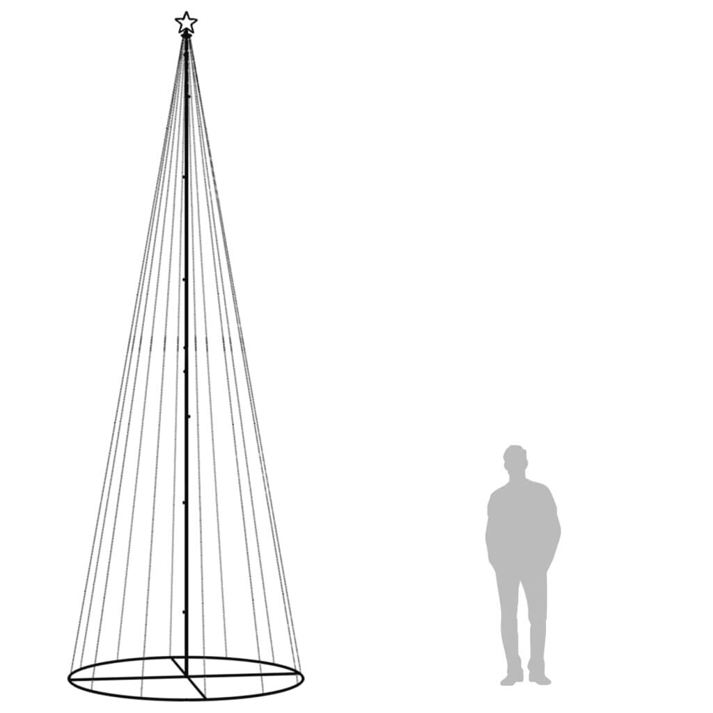 vidaXL koonusekujuline jõulupuu, värviline, 732 LEDi, 160 x 500 cm цена и информация | Jõulukaunistused | kaup24.ee