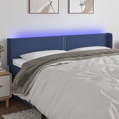 vidaXL LED-voodipeats, sinine, 163x16x78/88 cm, kangas цена и информация | Кровати | kaup24.ee