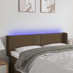 vidaXL LED-voodipeats, tumepruun, 147x16x78/88 cm, kangas hind ja info | Voodid | kaup24.ee