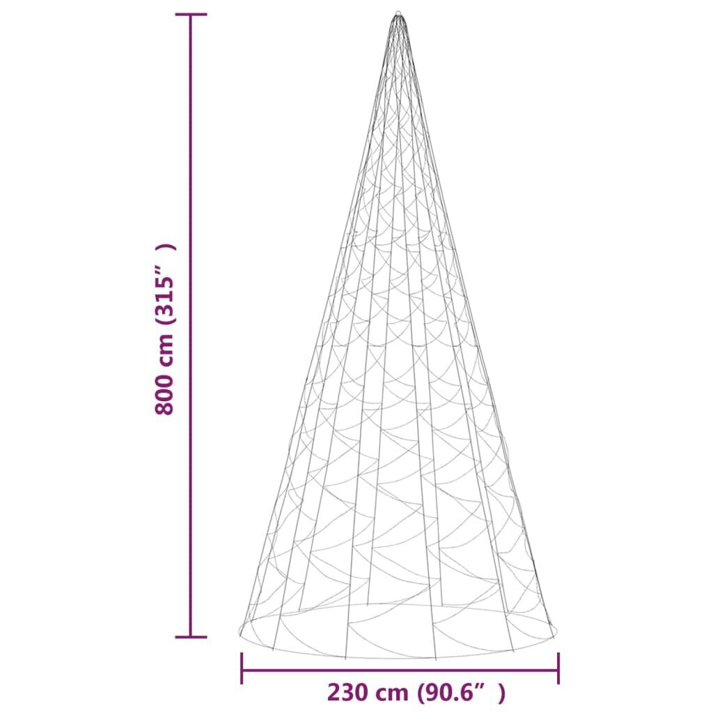 vidaXL jõulupuu vaiaga, sinine, 3000 LEDi, 800 cm цена и информация | Jõulutuled | kaup24.ee