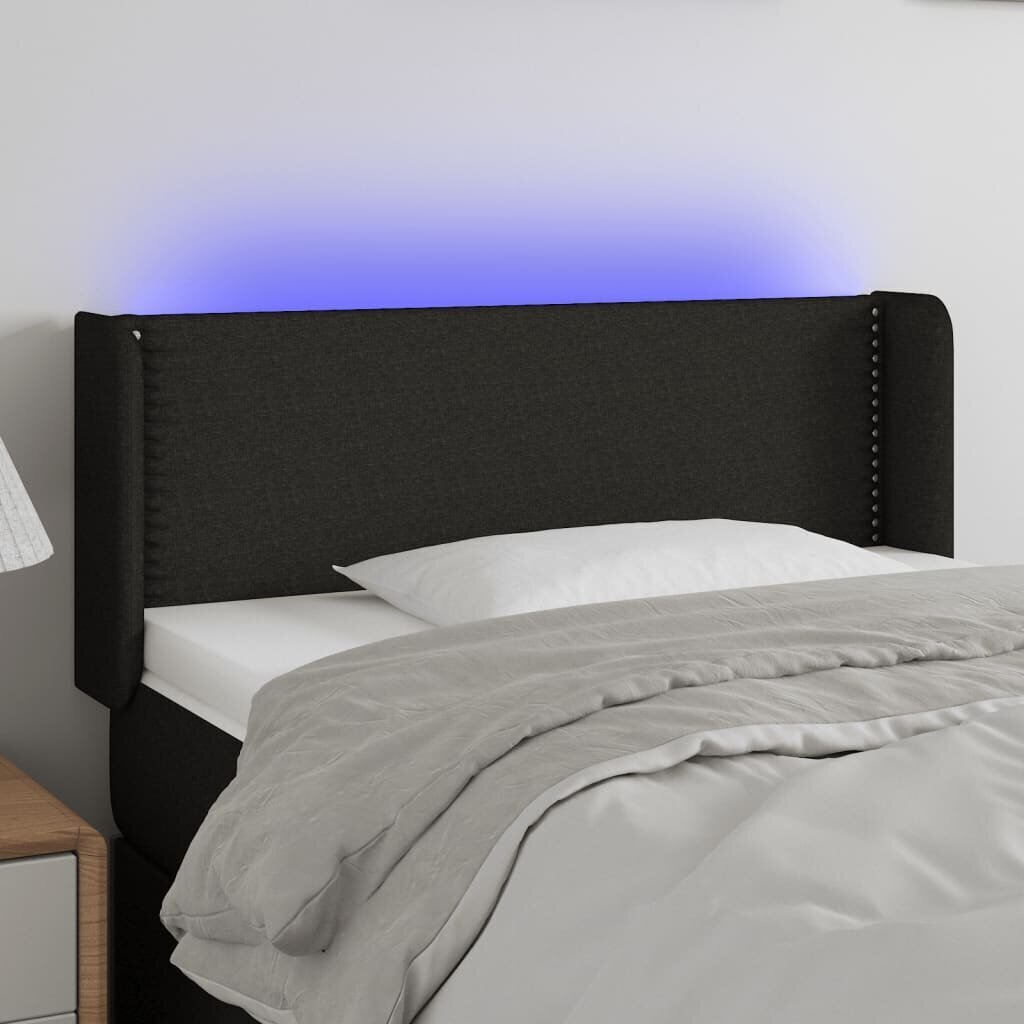 vidaXL LED-voodipeats, must, 93x16x78/88 cm, kangas цена и информация | Voodid | kaup24.ee