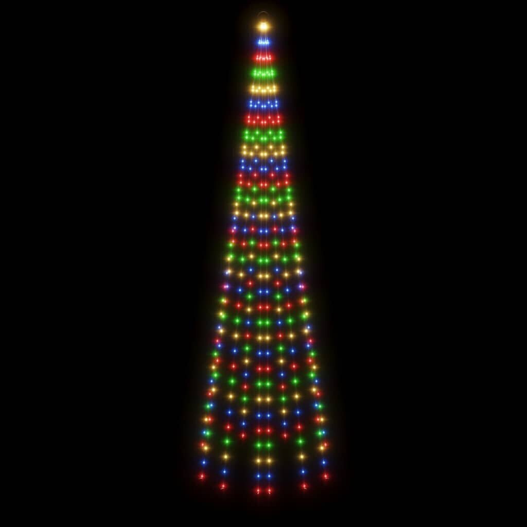 vidaXL jõulupuu vaiaga, soe valge, 310 LEDi, 300 cm hind ja info | Jõulutuled | kaup24.ee