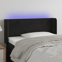 vidaXL LED-voodipeats, must, 103x16x78/88 cm, samet цена и информация | Кровати | kaup24.ee