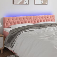 vidaXL LED-voodipeats, roosa, 200x7x78/88 cm, samet hind ja info | Voodid | kaup24.ee