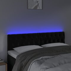 vidaXL LED-voodipeats, must, 144x7x78/88 cm, samet цена и информация | Кровати | kaup24.ee