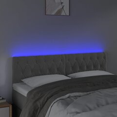 vidaXL LED-voodipeats, helehall, 144x7x78/88 cm, samet цена и информация | Кровати | kaup24.ee