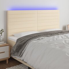 vidaXL LED-voodipeats, kreemjas, 160x5x118/128 cm, kangas цена и информация | Кровати | kaup24.ee