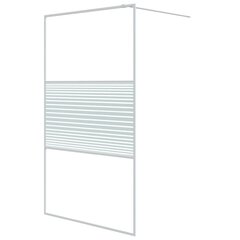vidaXL dušikabiini sein, valge, 115 x 195 cm, läbipaistev ESG-klaas hind ja info | Dušikabiinide uksed ja seinad | kaup24.ee