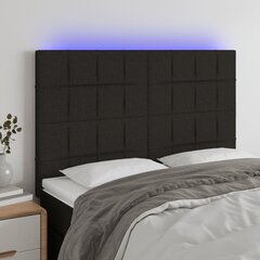 vidaXL LED-voodipeats, must, 144x5x118/128 cm, kangas цена и информация | Кровати | kaup24.ee