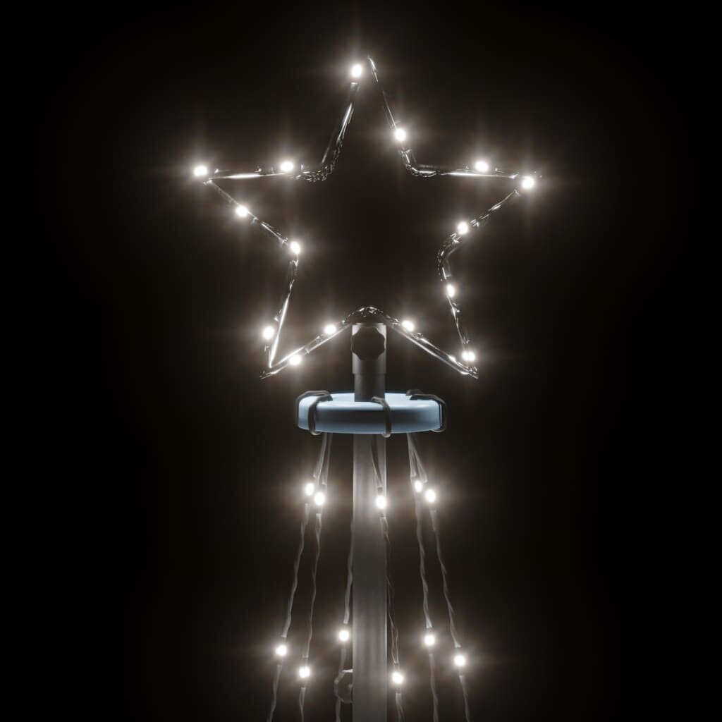 vidaXL koonusekujuline jõulupuu, külm valge, 108 LEDi, 70 x 180 cm hind ja info | Jõulukaunistused | kaup24.ee