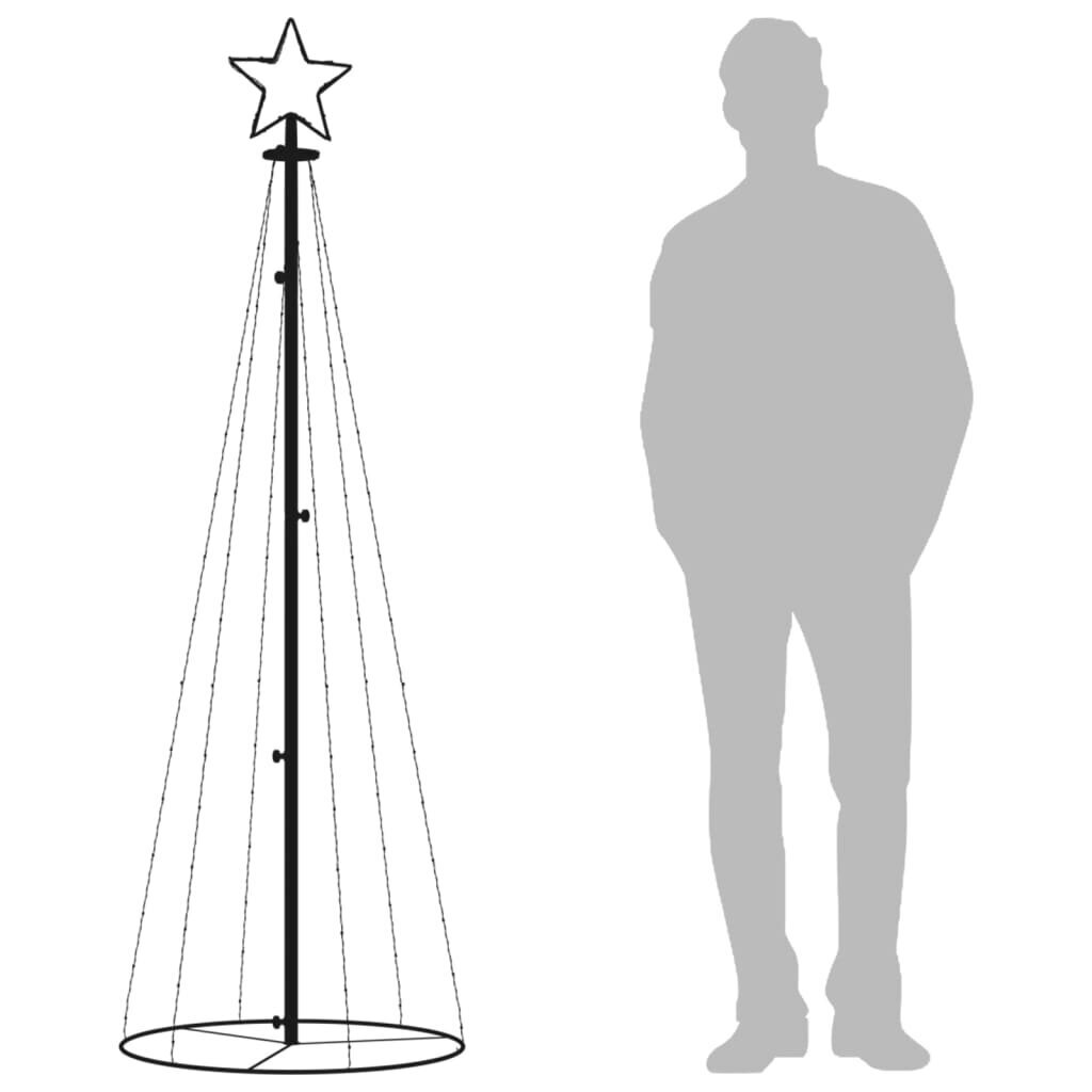 vidaXL koonusekujuline jõulupuu, külm valge, 108 LEDi, 70 x 180 cm hind ja info | Jõulukaunistused | kaup24.ee