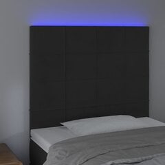 vidaXL LED-voodipeats, must, 100x5x118/128 cm, samet цена и информация | Кровати | kaup24.ee