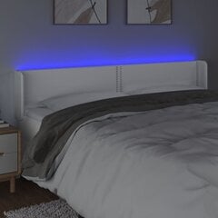 vidaXL LED-voodipeats, valge, 183x16x78/88 cm, kunstnahk hind ja info | Voodid | kaup24.ee