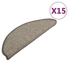 vidaXL isekleepuvad trepimatid, 15 tk, hall ja beež, 65 x 25 cm hind ja info | Vaibad | kaup24.ee