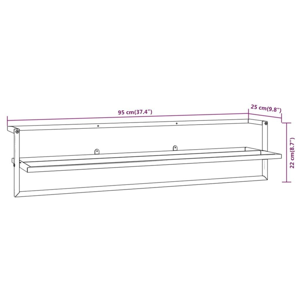 vidaXL rätikurest, valge, 95 x 25 x 22 cm, raud hind ja info | Vannitoa sisustuselemendid ja aksessuaarid | kaup24.ee