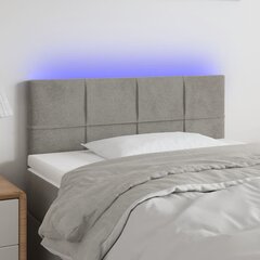 vidaXL LED-voodipeats, helehall, 80x5x78/88 cm, samet hind ja info | Voodid | kaup24.ee
