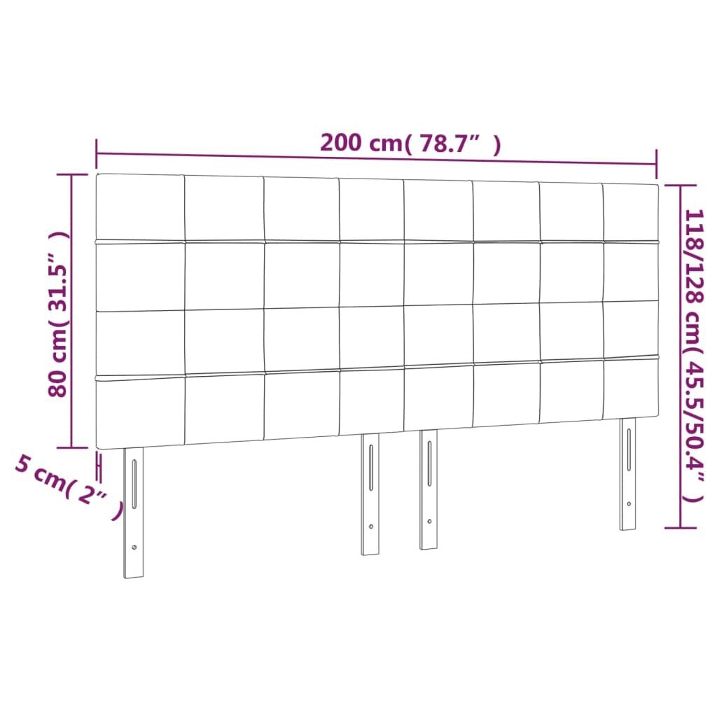 vidaXL voodipeatsid 4 tk, roosa, 100x5x78/88 cm, samet цена и информация | Voodid | kaup24.ee