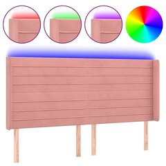 vidaXL LED-voodipeats, roosa, 163x16x118/128 cm, samet hind ja info | Voodid | kaup24.ee