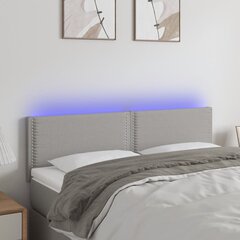 vidaXL LED-voodipeats, helehall, 144x5x78/88 cm, kangas цена и информация | Кровати | kaup24.ee