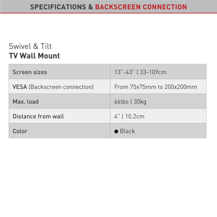 Teleri seinakinnitus Barkan AL220, 13"-43", 30 kg, 200x200 mm цена и информация | Teleri seinakinnitused ja hoidjad | kaup24.ee