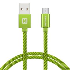 Swissten Textile Quick Charge Универсальный Micro USB Кабель данных 0.2m черный цена и информация | Кабели для телефонов | kaup24.ee