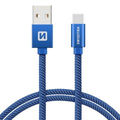 Swissten Textile Универсальный Quick Charge 3.1 USB-C USB Кабель данных 1.2м Синий цена и информация | Кабели для телефонов | kaup24.ee