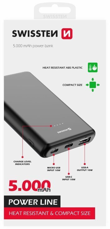 Swissten Line 5000 mAh hind ja info | Akupangad | kaup24.ee