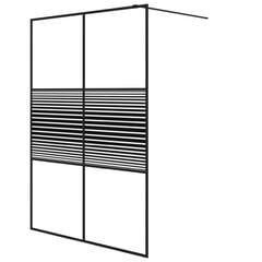 vidaXL dušinurga sein, must, 140 x 195 cm, läbipaistev ESG-klaas hind ja info | Dušikabiinide uksed ja seinad | kaup24.ee