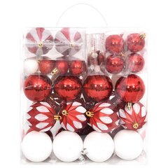 vidaXL 64-osaline jõulukuulide komplekt, punane ja valge цена и информация | Декорации | kaup24.ee