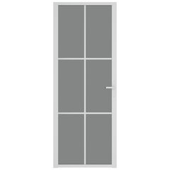 vidaXL siseuks, 76 x 201,5 cm, valge, ESG-klaas ja alumiinium цена и информация | Межкомнатные двери | kaup24.ee
