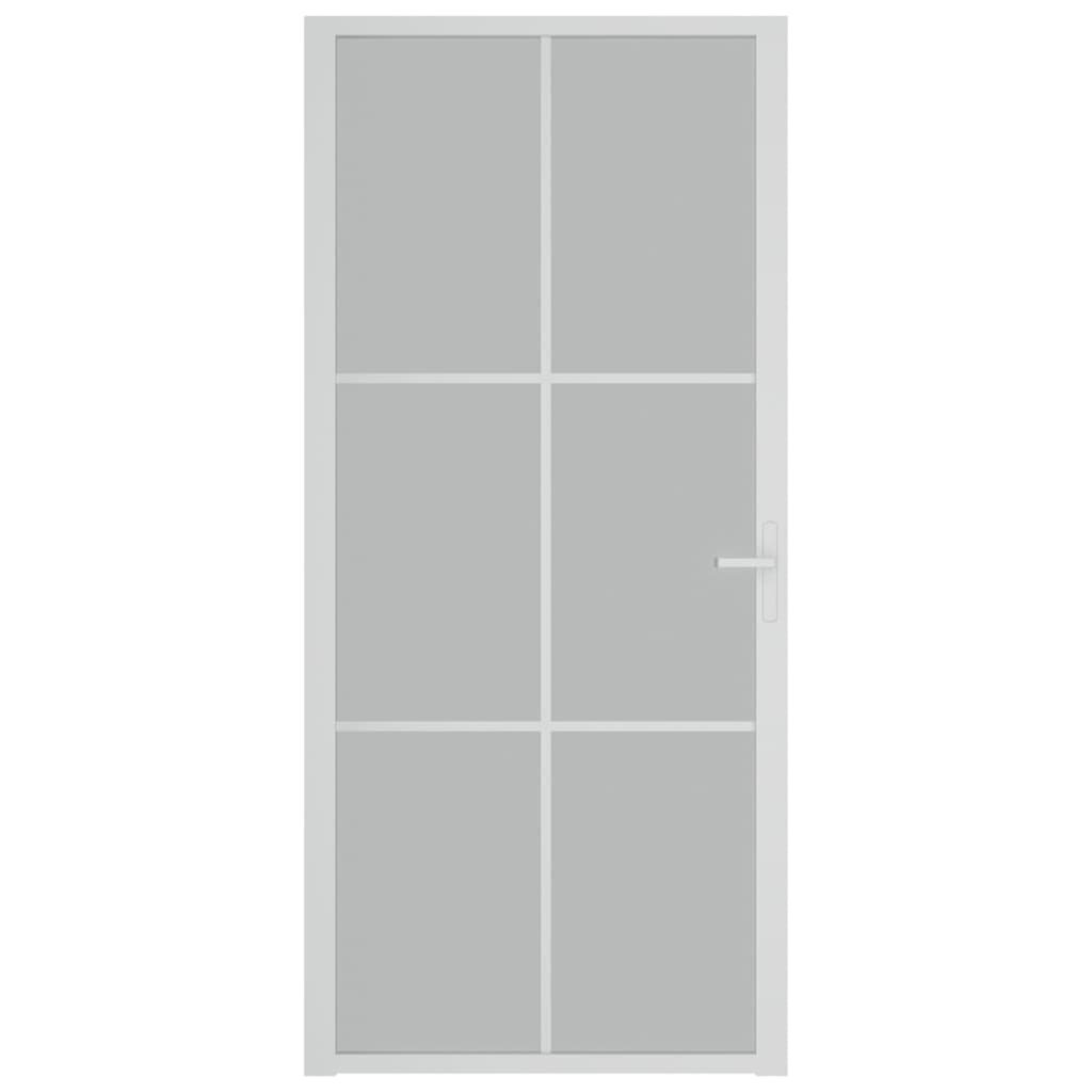 vidaXL siseuks, 93 x 201,5 cm, valge, matt klaas ja alumiinium цена и информация | Siseuksed | kaup24.ee