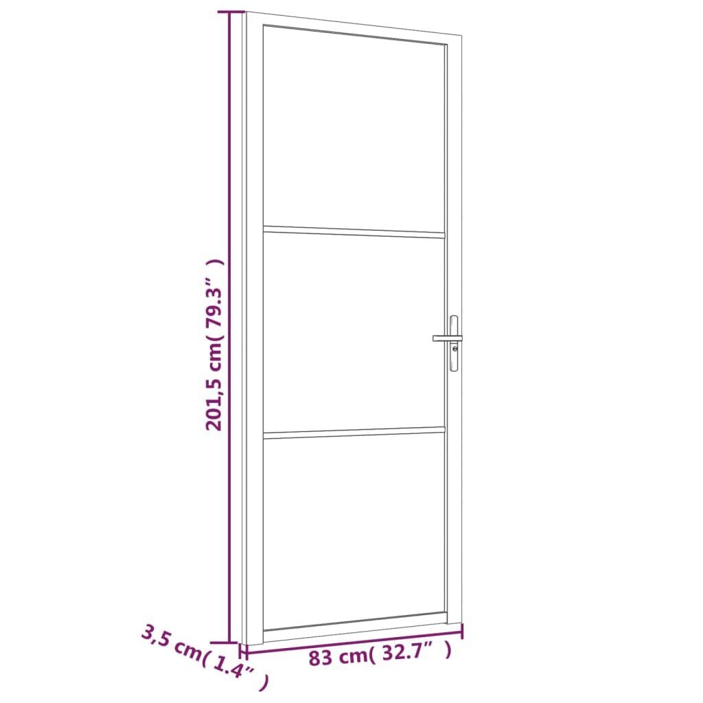 vidaXL siseuks, 83 x 201,5 cm, must, matt klaas ja alumiinium hind ja info | Siseuksed | kaup24.ee