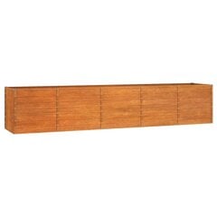 vidaXL taimekast, hall, 400x80x77 cm, Corten-teras hind ja info | Lillekastid | kaup24.ee