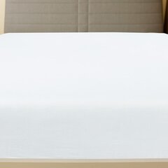 vidaXL kummiga voodilina, valge, 90x200 cm puuvill hind ja info | Voodilinad | kaup24.ee