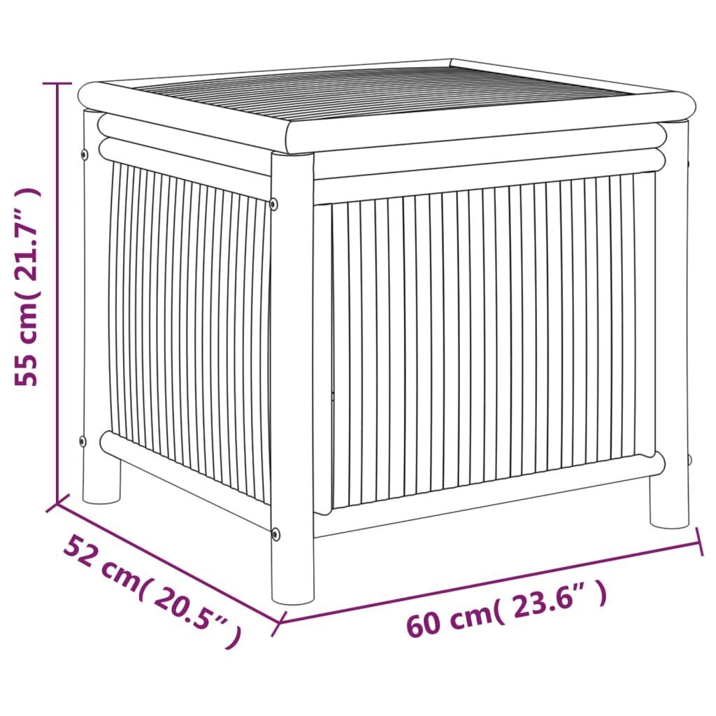 vidaXL aia hoiukast, 60 x 52 x 55 cm, bambus цена и информация | Kompostrid, prügikonteinerid | kaup24.ee