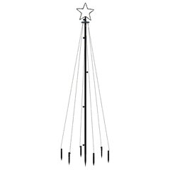 vidaXL jõulupuu vaiaga, sinine, 108 LEDi, 180 cm hind ja info | Jõulutuled | kaup24.ee