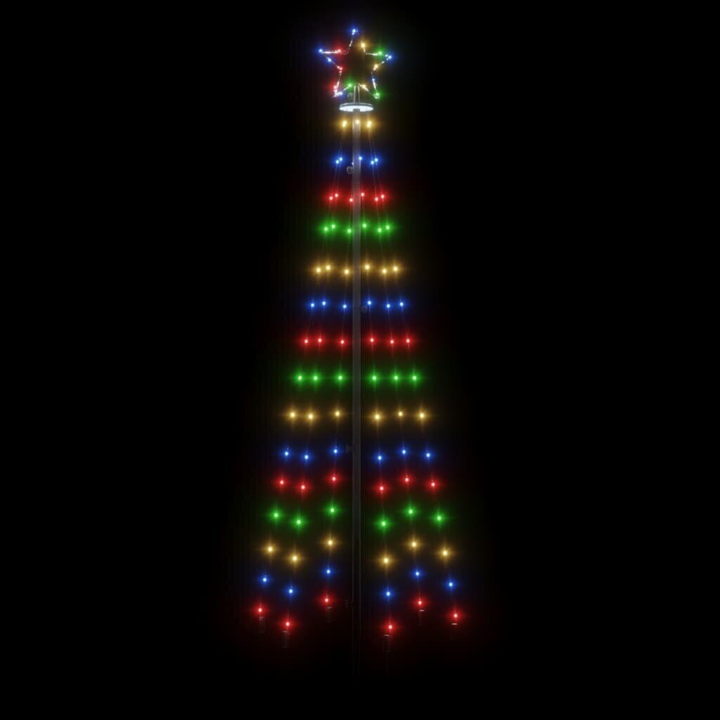vidaXL jõulupuu vaiaga, värviline 108 LEDi, 180 cm hind ja info | Jõulutuled | kaup24.ee