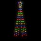 vidaXL jõulupuu vaiaga, värviline 108 LEDi, 180 cm цена и информация | Jõulutuled | kaup24.ee