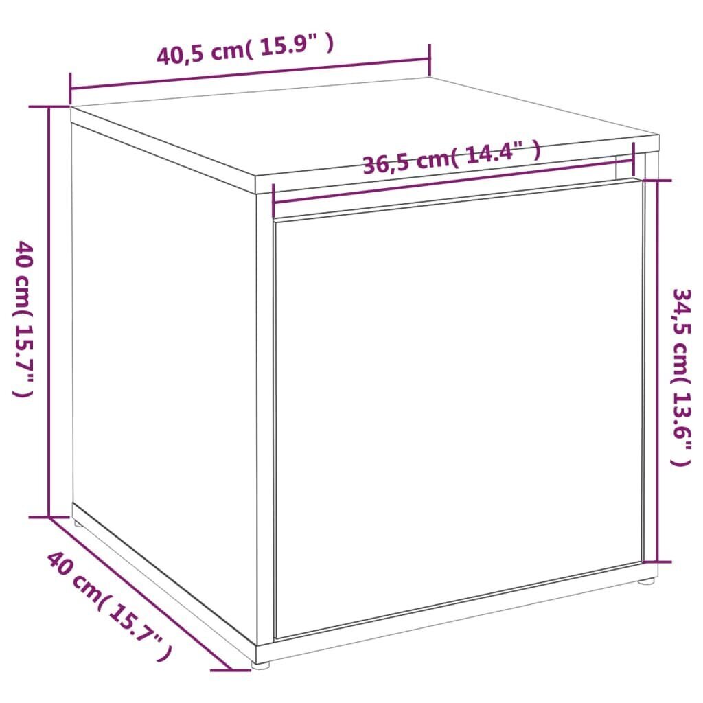 vidaXL sahtliga kapp, pruun tamm, 40,5 x 40 x 40 cm, tehispuit hind ja info | Hoiukastid ja -korvid | kaup24.ee