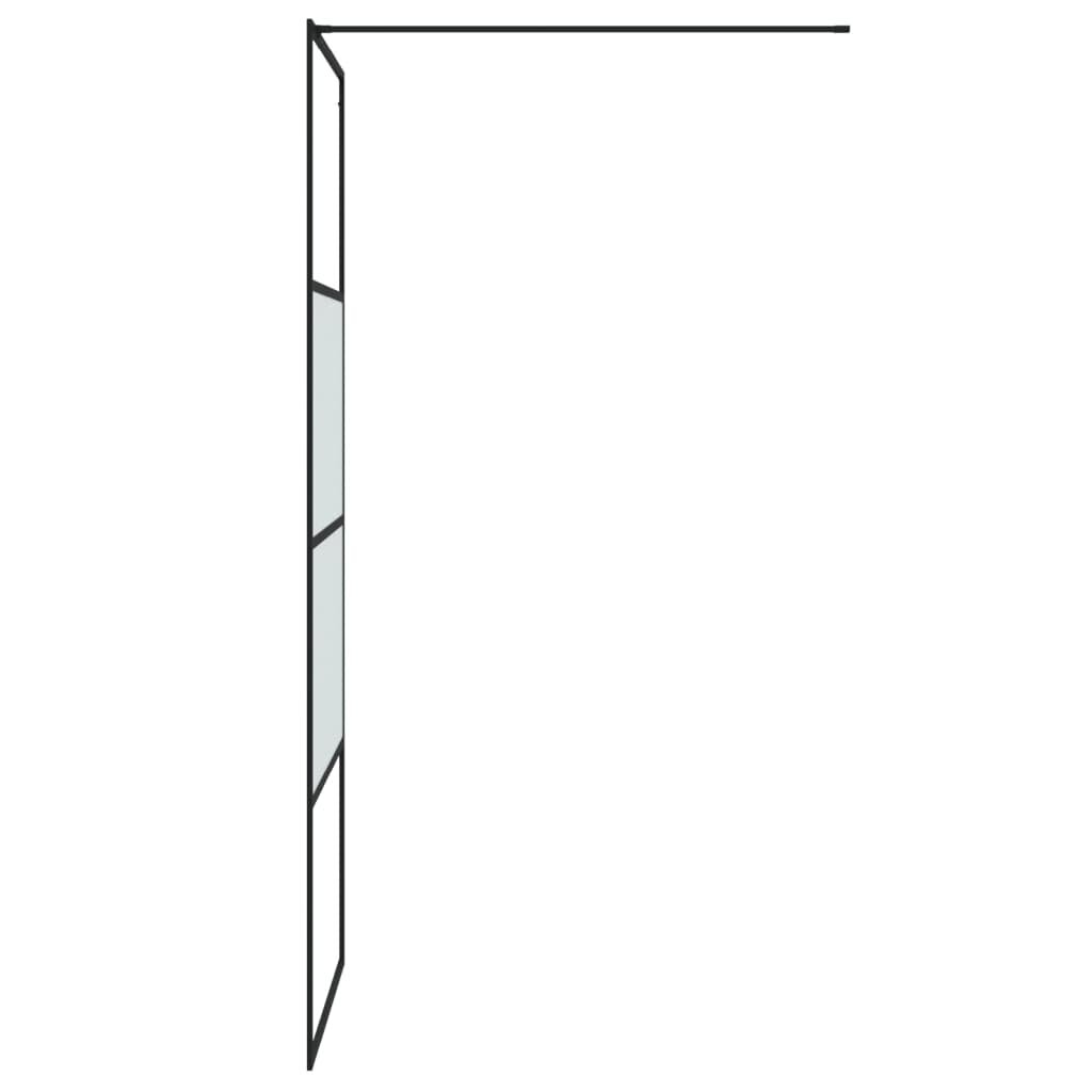 vidaXL dušinurga sein, must, 80 x 195 cm, poolmatt ESG-klaas цена и информация | Dušikabiinide uksed ja seinad | kaup24.ee