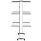 vidaXL 3-korruseline ratastega pesukuivatusrest hõbedane 60x70x166 cm hind ja info | Pesukuivatusrestid ja aksessuaarid | kaup24.ee