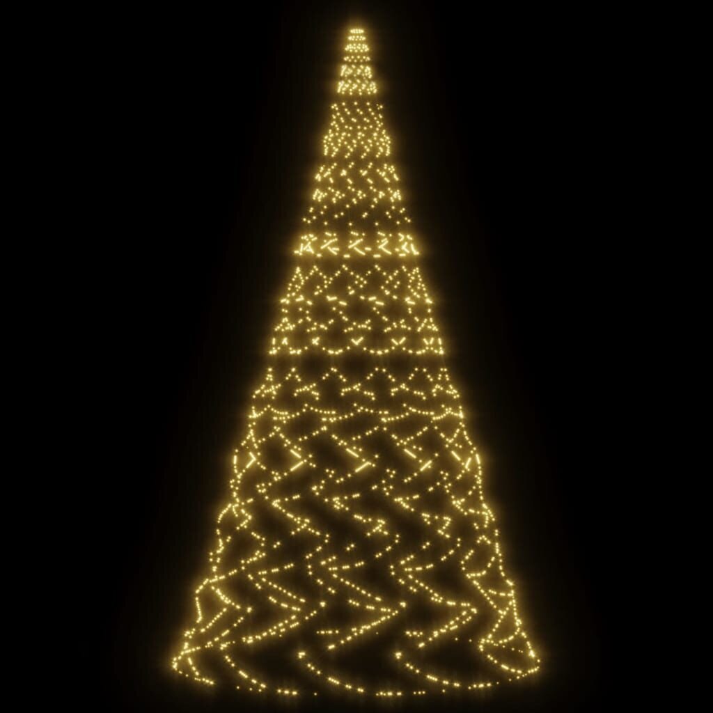 vidaXL jõulupuu vaiaga, soe valge, 3000 LEDi, 800 cm hind ja info | Jõulutuled | kaup24.ee