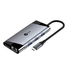 Адаптер Lecoo LKC1323 8in1 Type-C До 3USB3.0 PD100W 1000mbps HDMI SD/TF для HUAWEI Mate40/P50 Samsung S20 цена и информация | Адаптеры и USB-hub | kaup24.ee