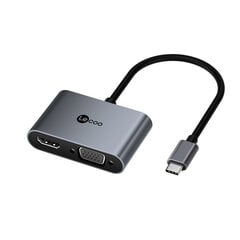 Адаптер Lecoo LKC1328H 4in1 Type-C До USB3.0 PD HDMI VGA для HUAWEI Mate40/P50 Samsung S20 цена и информация | Адаптеры и USB-hub | kaup24.ee