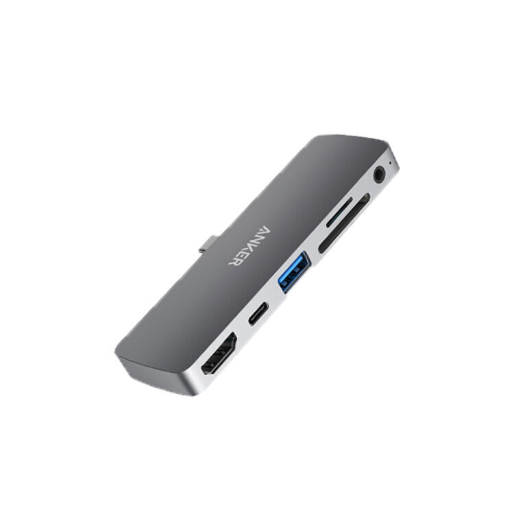 Adapter Anker A8362 6in1 Type-C et HDMI PD60W AUX 3.5mm SD/TF et iPad Pro цена и информация | USB jagajad, adapterid | kaup24.ee