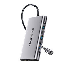 Адаптер Samzhe TC-DK 10in1 Type-C До 3USB3.0 1000mbps VGA AUX 3.5mm PD100W HDMI SD/TF для HUAWEI Mate40/P50 Samsung S20 цена и информация | Адаптеры и USB-hub | kaup24.ee