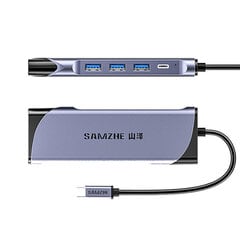 Adapter Samzhe DK-S10 10in1 Type-C et HDMI VGA SD/TF 1000mbps PD100W 3USB3.0 et HUAWEI Mate40/P50 Samsung S20 цена и информация | Адаптеры и USB-hub | kaup24.ee