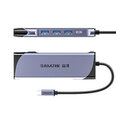 Адаптер Samzhe DK-S10 10in1 Type-C До HDMI VGA SD/TF 1000mbps PD100W 3USB3.0 для HUAWEI Mate40/P50 Samsung S20