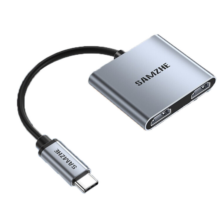 Adapter SAMZHE DK-H2 2in1 Type-C et 2HDMI et HUAWEI Mate40/P50 Samsung S20 цена и информация | USB jagajad, adapterid | kaup24.ee